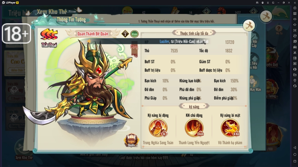 『HƯỚNG DẪN』Lục Giới Phong Thần: Top Tướng Quốc Dân Team Nhân.