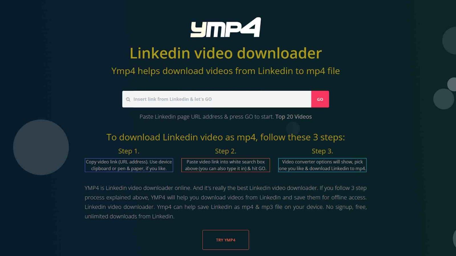 Ymp4 LinkedIn Video Downloader