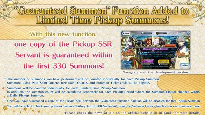 Fate/Grand Order Pity System Update Guide