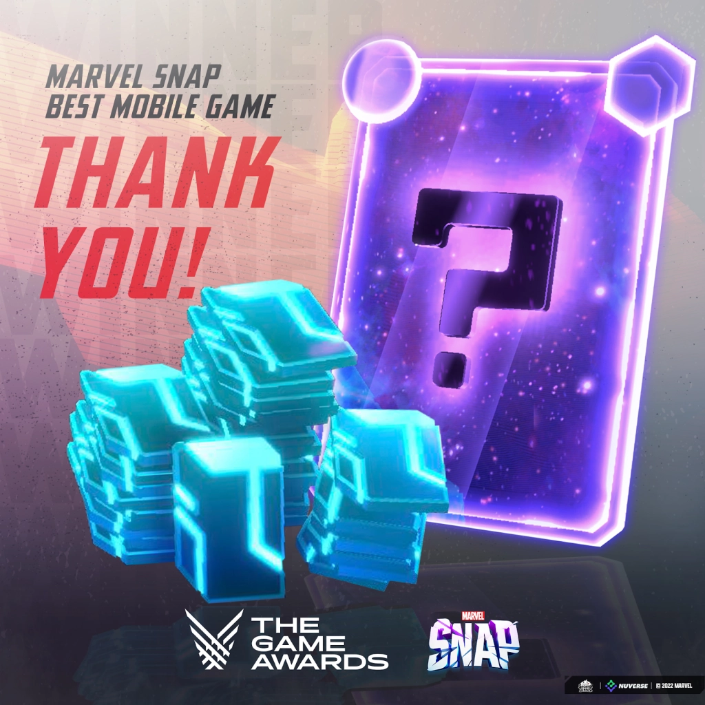 MARVEL SNAP คว้ารางวัลสุดยอดเกมมือถือยอดเยี่ยมจากงาน Game Awards พร้อมแจกของในเกมมากมาย