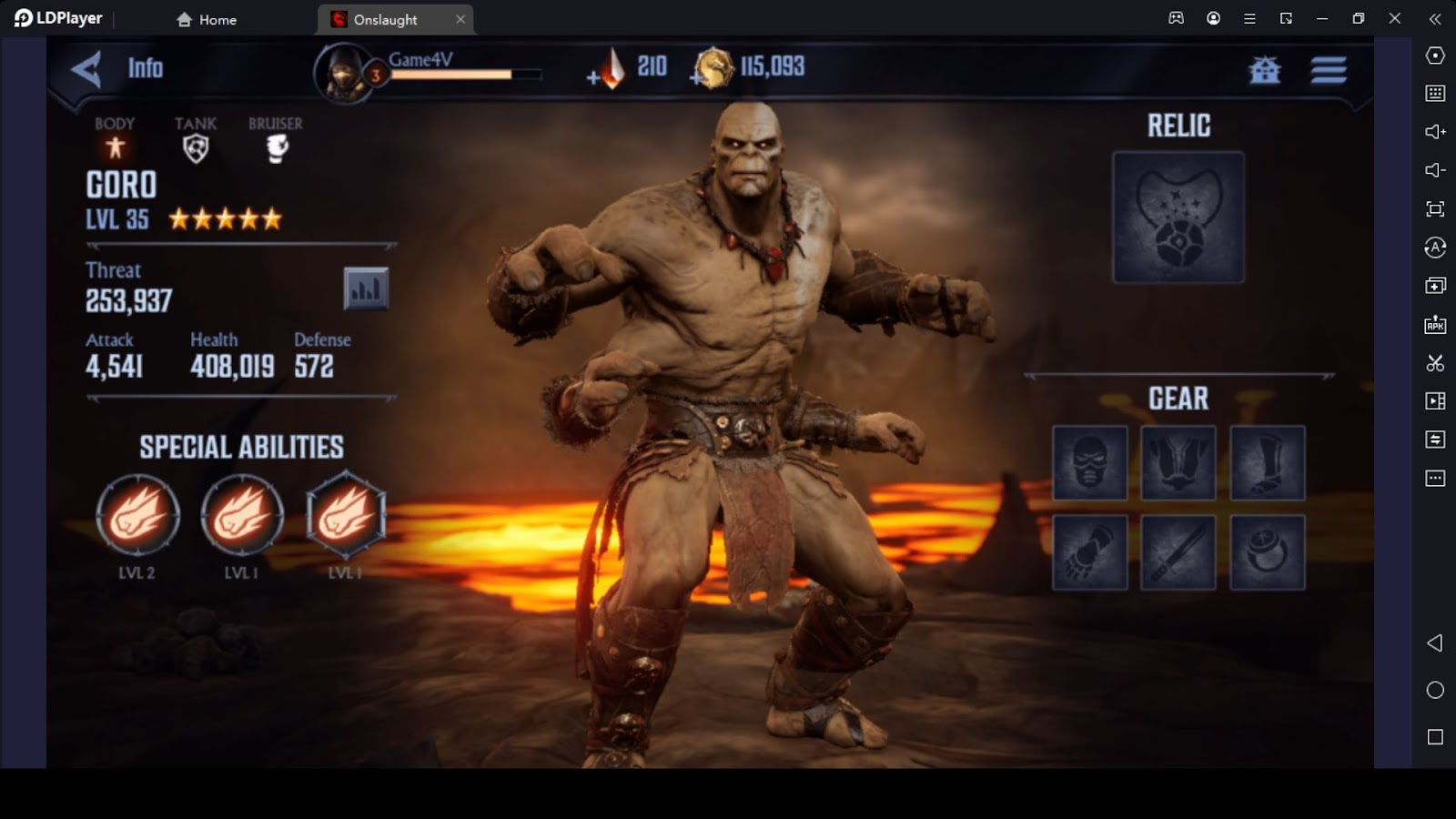 Mortal Kombat: Onslaught Characters Roles