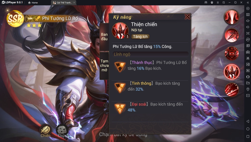 『HƯỚNG DẪN』Garena Cái Thế Tranh Hùng: Hướng Dẫn Build Phi Tướng Lữ Bố Và Đội Hình Đề Nghị
