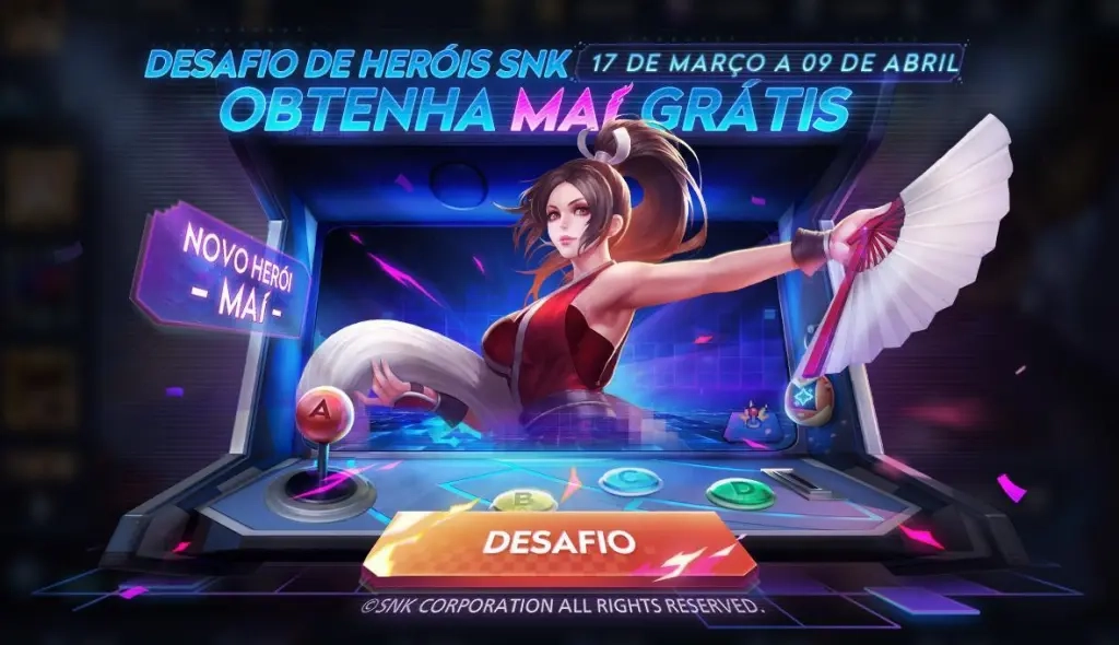 Honor of Kings e SNK - Obtenha Mai Shiranui e outros personagens nesta colaboração incrível!