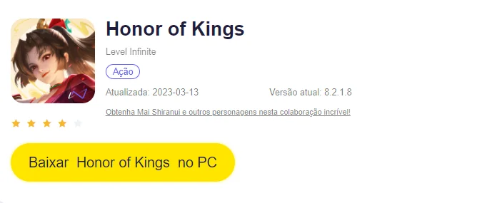 Guia Honor of Kings - Como jogar de Mai Shiranui no MOBA!