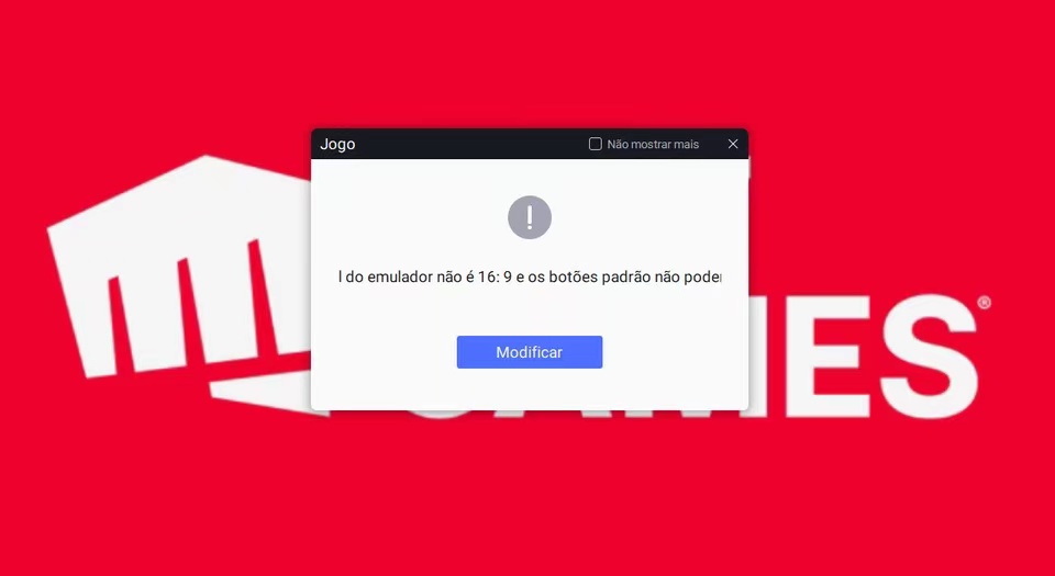 Como resolver "A resolução atual não é 16: 9 e os botões padrão não podem ser adaptados"