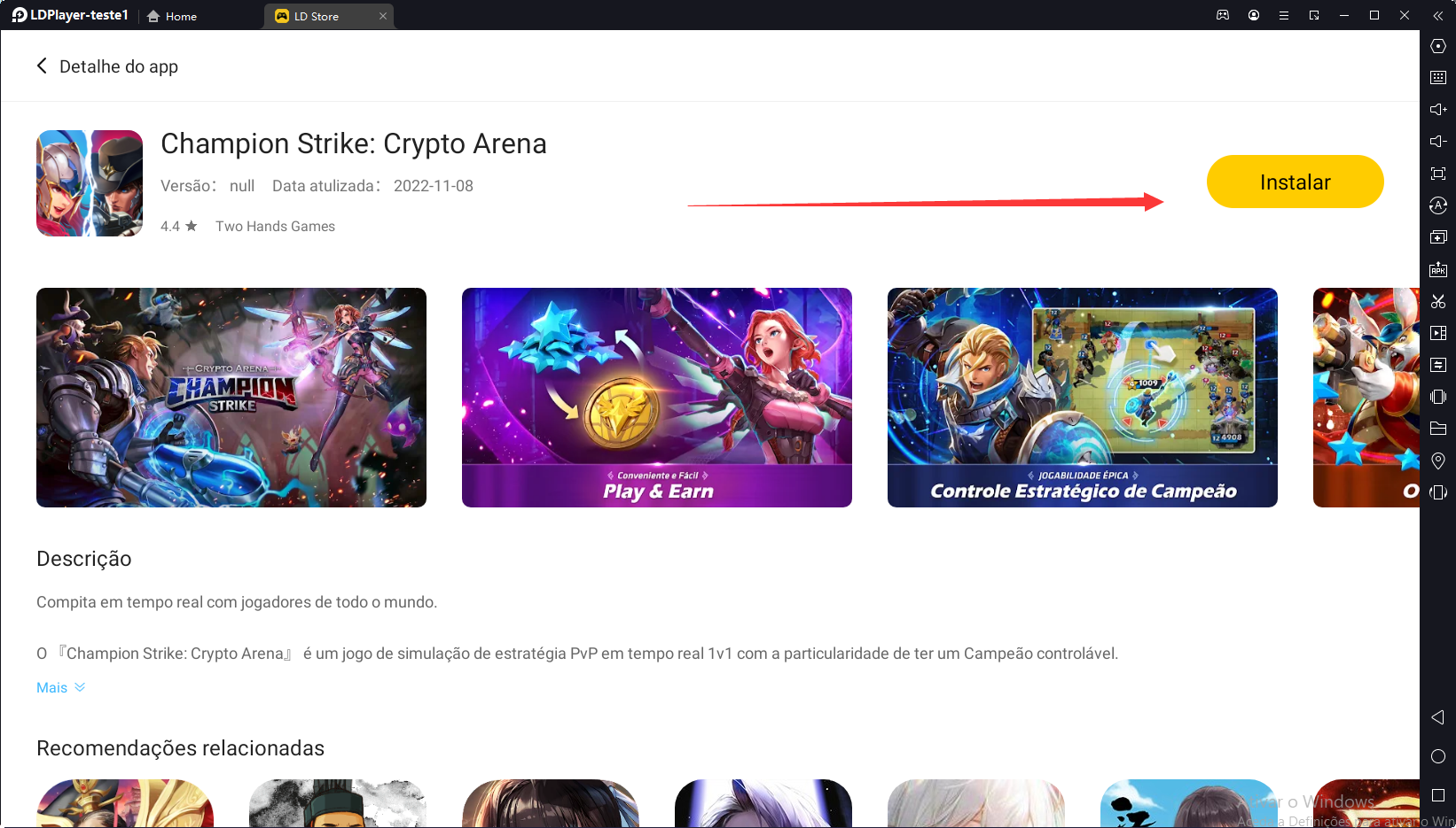 Como jogar o Champion Strike: Crypto Arena com o melhor emulador de PC