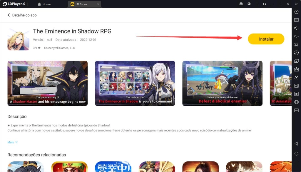 Como jogar o The Eminence in Shadow RPG com o melhor emulador de PC